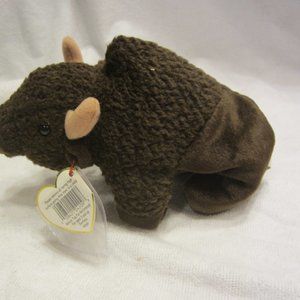 RARE 1998 TY BEANIE BABY ROAM THE BISON, RETIRED W/TAGS
